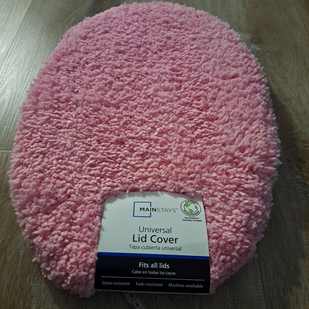 Mainstays Plush Pink Universal Toilet Seat Lid Cover New